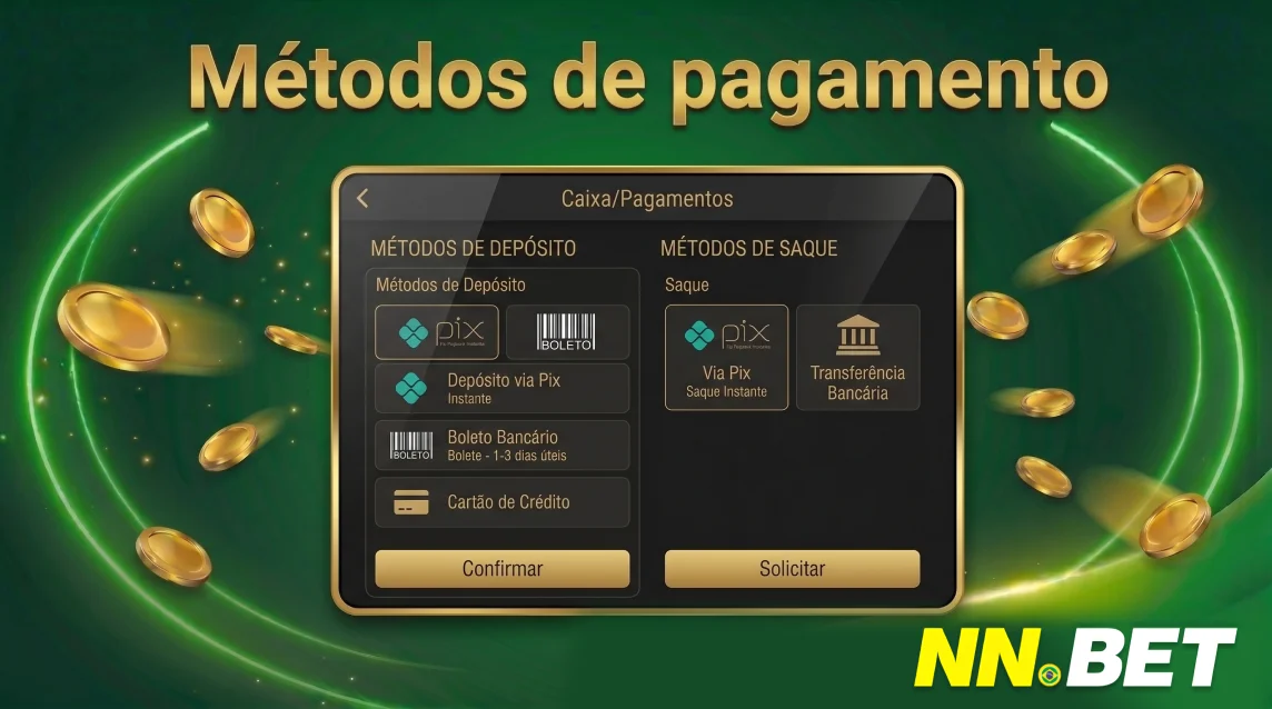 Métodos de Depósito e Saque na Nnbet no Brasil